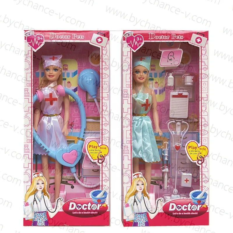 Factory direct sale Girl doll gift set Little girl Princess nurse uniform dress doctor doll children toy gift for little girls (1600688873021)
