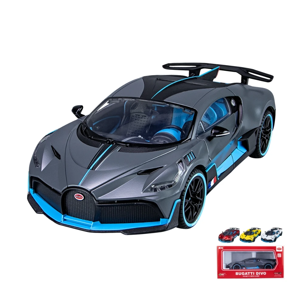 1/18 Bugatti Divo супер модель игрушечного автомобиля миниатюрная гоночная двери открывающиеся звуковые световые Коллекционная Коллекция подарок для мальчиков и детей