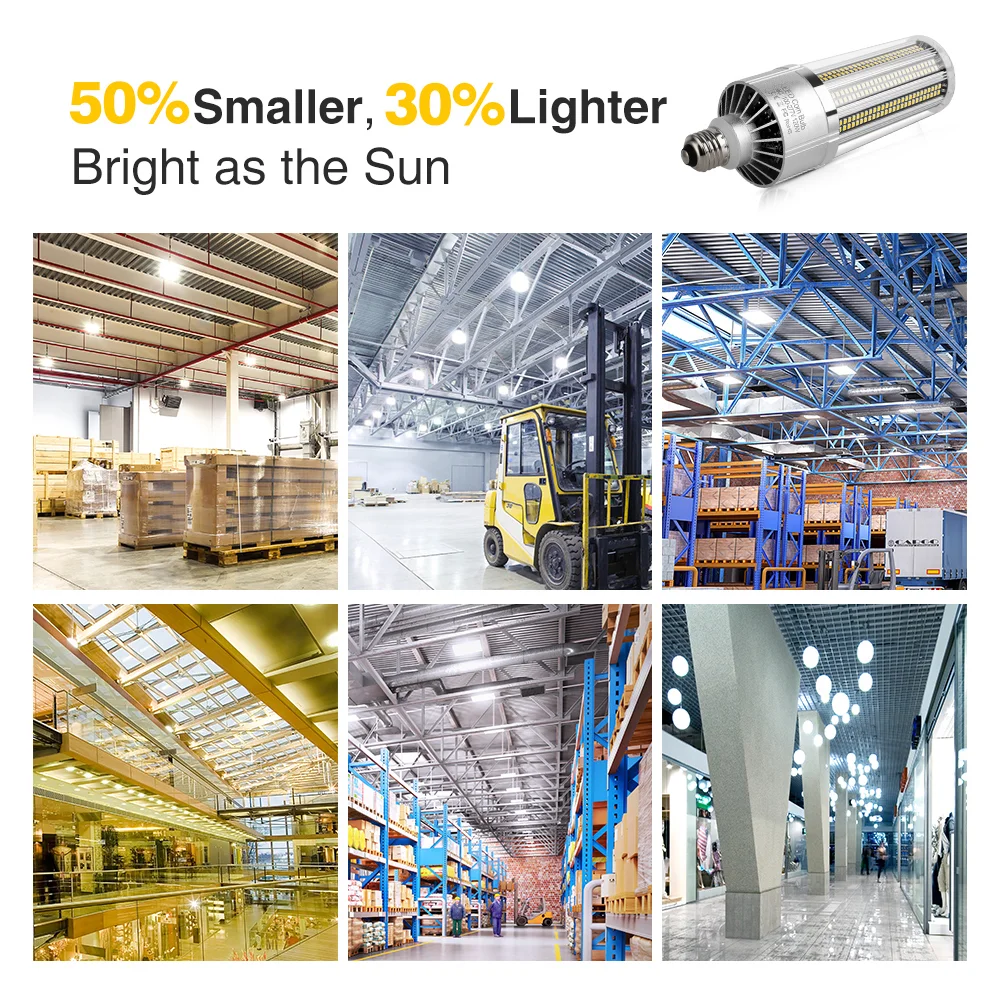 Super Bright LED E27 Corn Bulb 25W-200W LED Lamp 110V 220V Smart IC E39 E40 Big Power For Outdoor Playground Warehouse Lighting