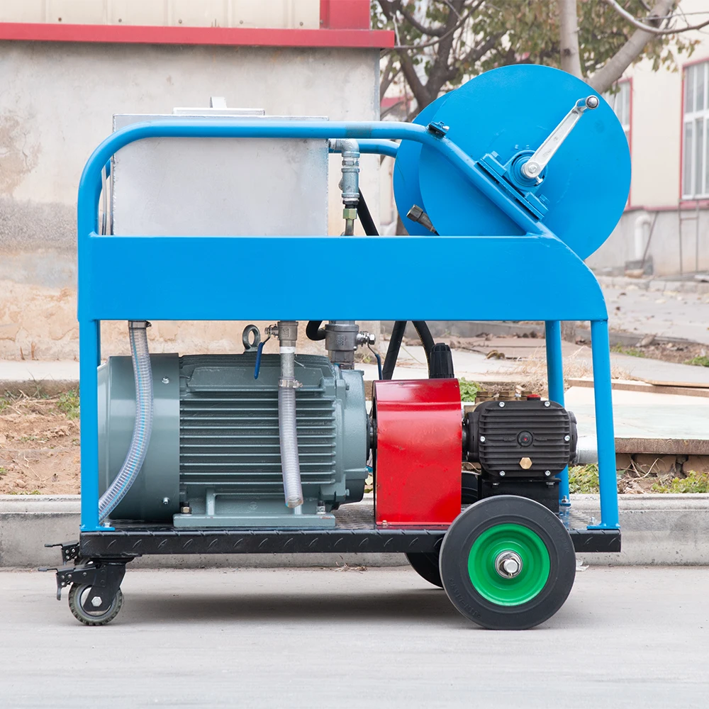 15kw Electric Motor Drive Gasoline Engine Sewer Drain Pipe Plumbing High Pressure  Water Jetter Cleaning Cleaner Machine