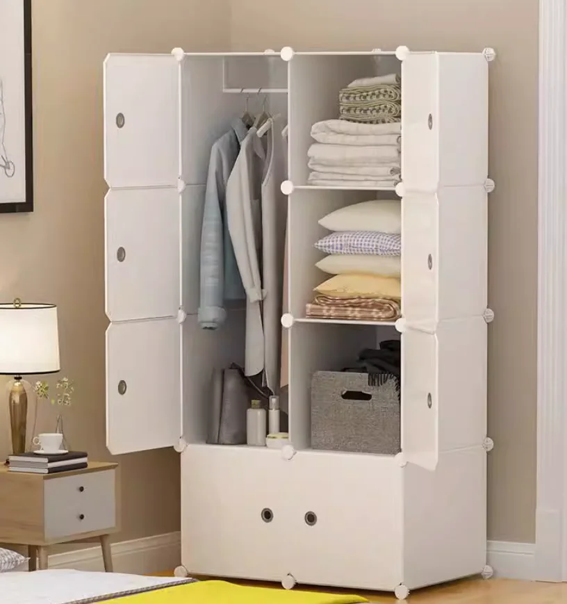 Home Furniture Plastic Cubes Craft Design DIY Cabinets for Sale Bedroom Storage Wardrobe
