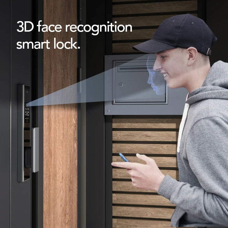 Tuya door lock doorbell peephole wifi digital fingerprint biometric 3D face recognition smart lock with camera