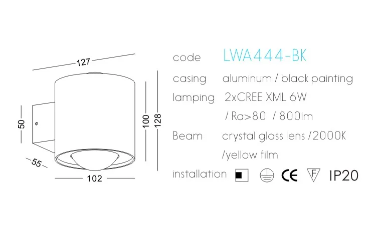 waterproof IP65 durable LED outdoor wall lamp up and down