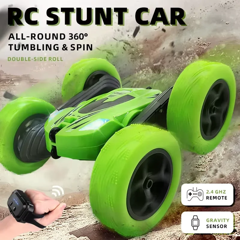 Hot Sale 2.4G Watch Remote Control Double-sided Explosive Wheel Stunt Rc Car Gesture Sensing RC Vehicle Toys