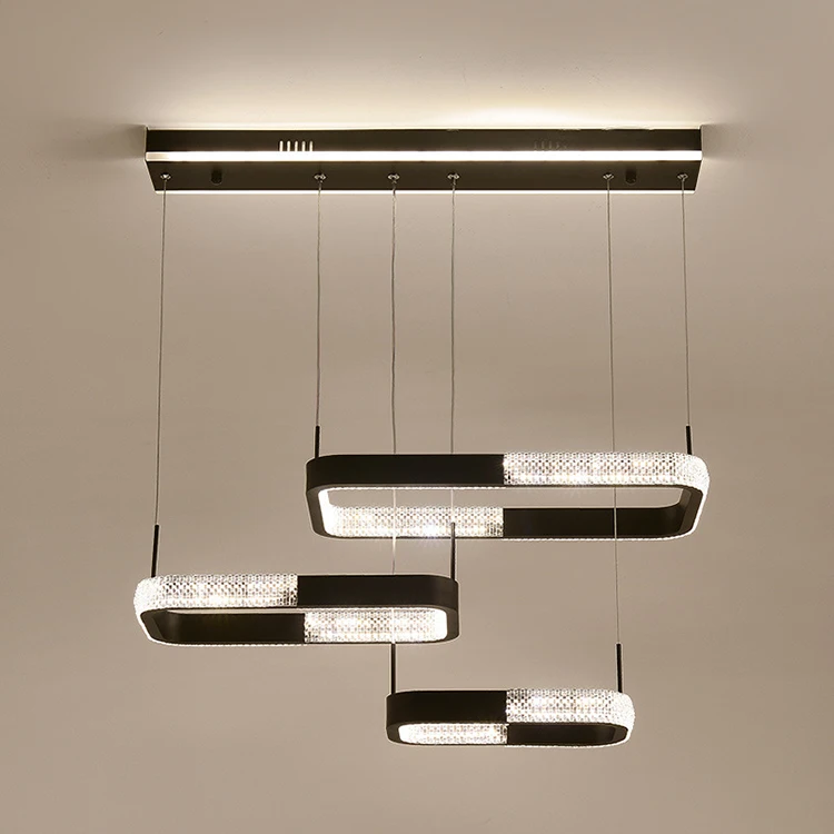 Минималистские кольца для дома Потолочная люстра Подвесная лампа черная 220 вольт большие светодиодные люстры современные подвесные светильники