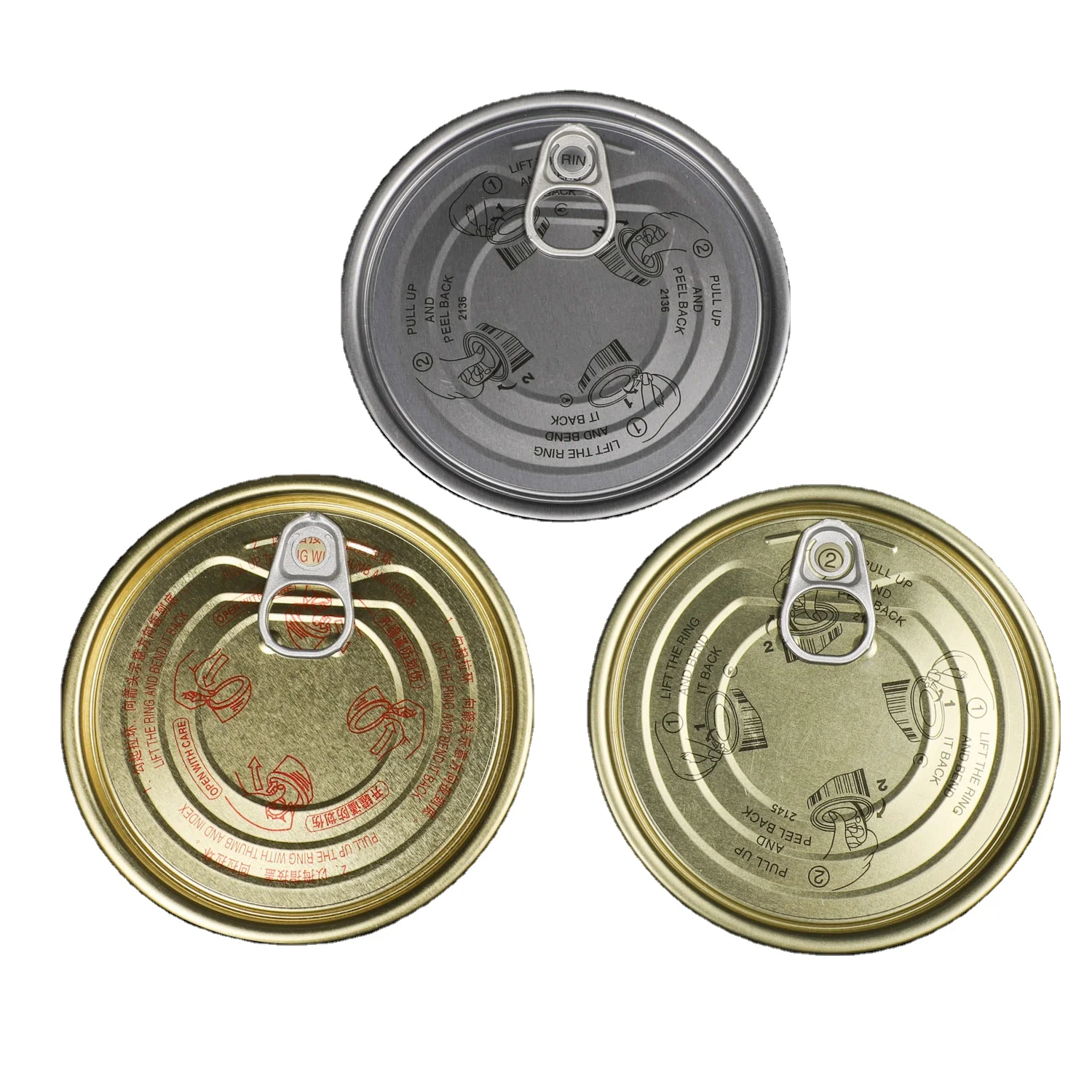 Tinplate Easy Open End EOE with Ring Pull Can Lid Custom for CANS