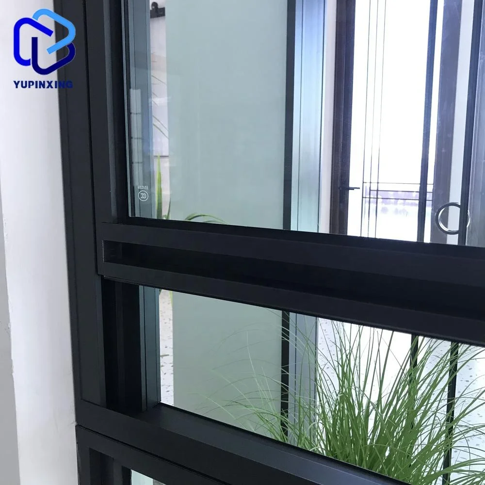 Black modern energy efficient vinyl american style doors and plastic metal aluminium in china storm double single hung windows