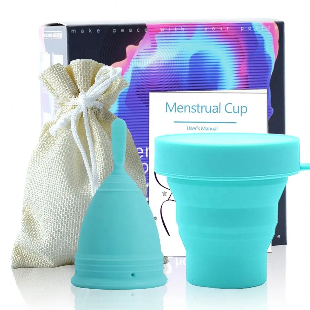 Medical Silicone Menstrual Cup Period Cups Foldable Sterilizer Cup Copa Menstrual Cloth Bag Custom Available