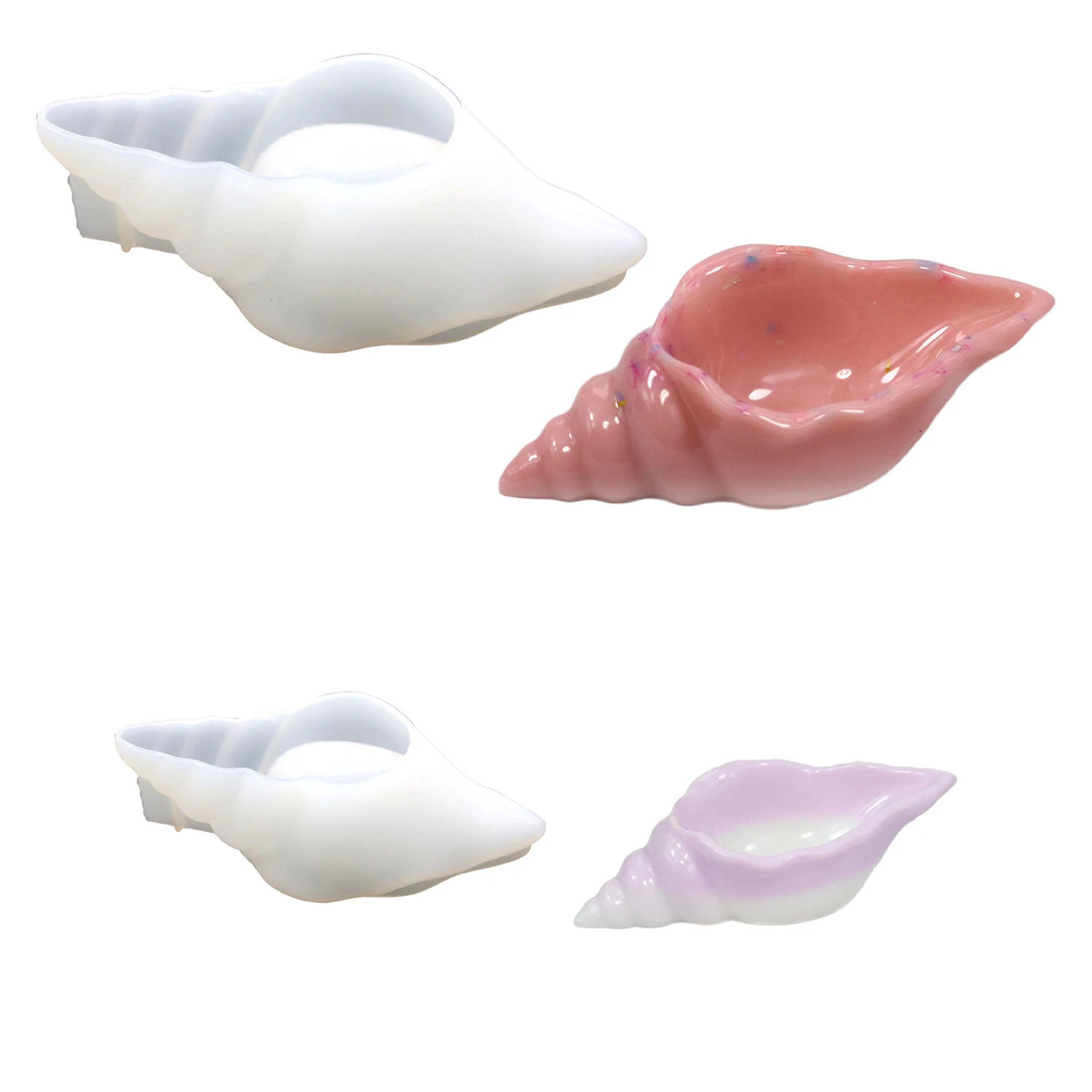 Conch Shell Silicone Mold - A Silicone Epoxy Resin Casting Mold Used For DIY Makeup Sponge Storage Racks