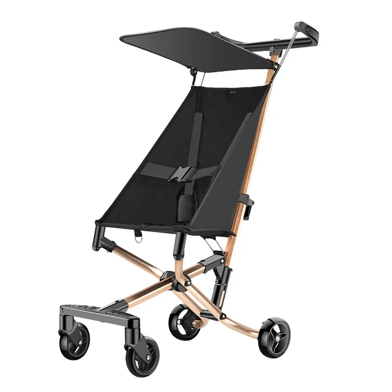 Lightweight Aluminum Alloy Baby Stroller Simple Foldable High-Landscape Pocket Cart with Sliding Feature New Design for Children