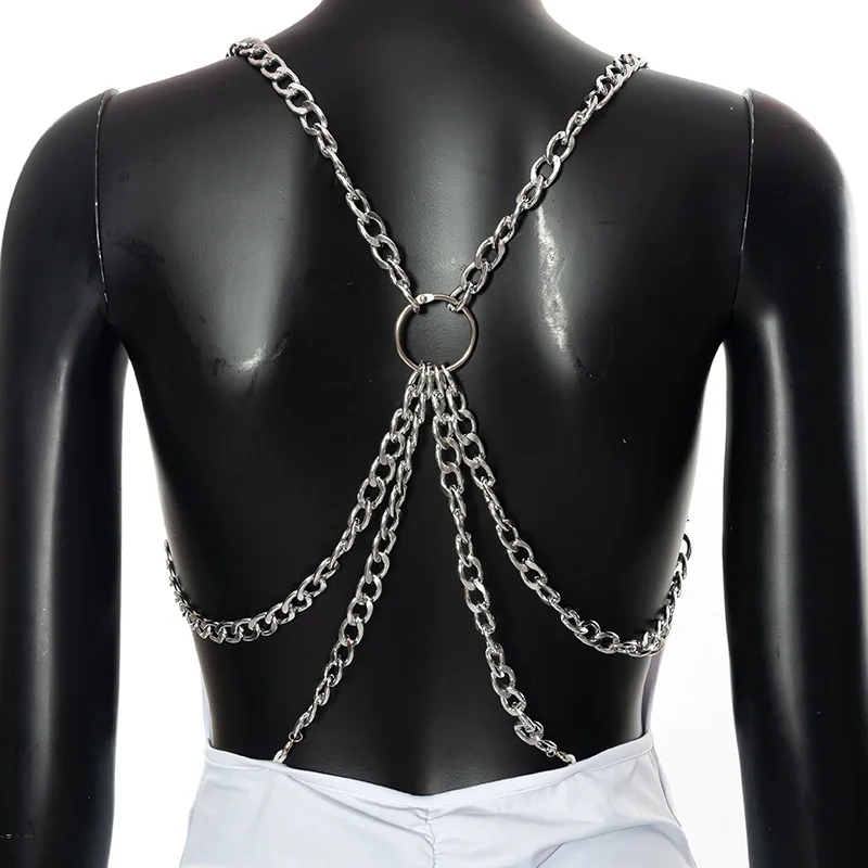Sexy Backless White Dresses For Women 2022 Chain Ruched Black Party Long Dress Female Solid Cami Bodycon Club Midi Dress Backless White Dresses