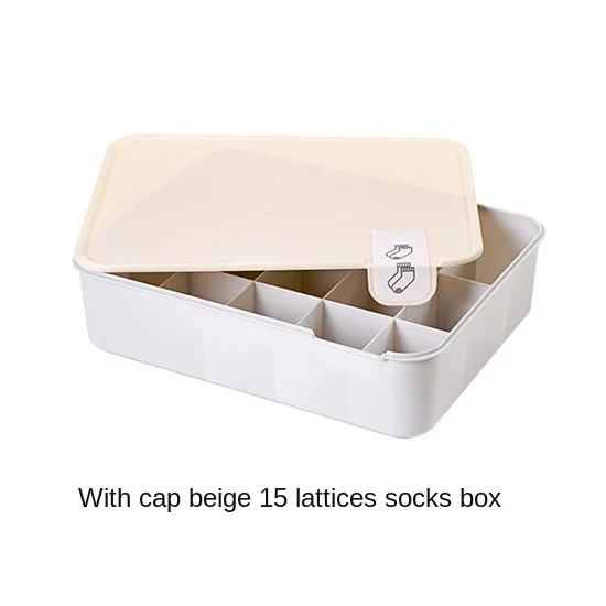 Drawer Organizers Plastic Underwear Storage Box Desktop Bra Socks Panties Organizer with Cover