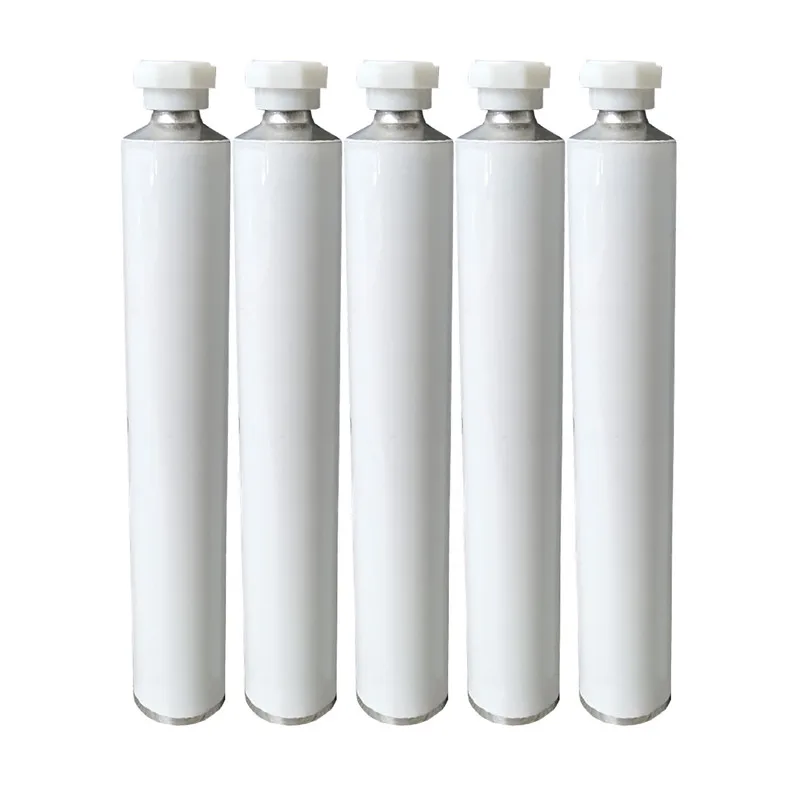 
Recyclable Metal Packaging Aluminum Soft Tubes Hand Foot Cream Glossy Matte Finish White Tubes Cosmetic with Flat Caps 