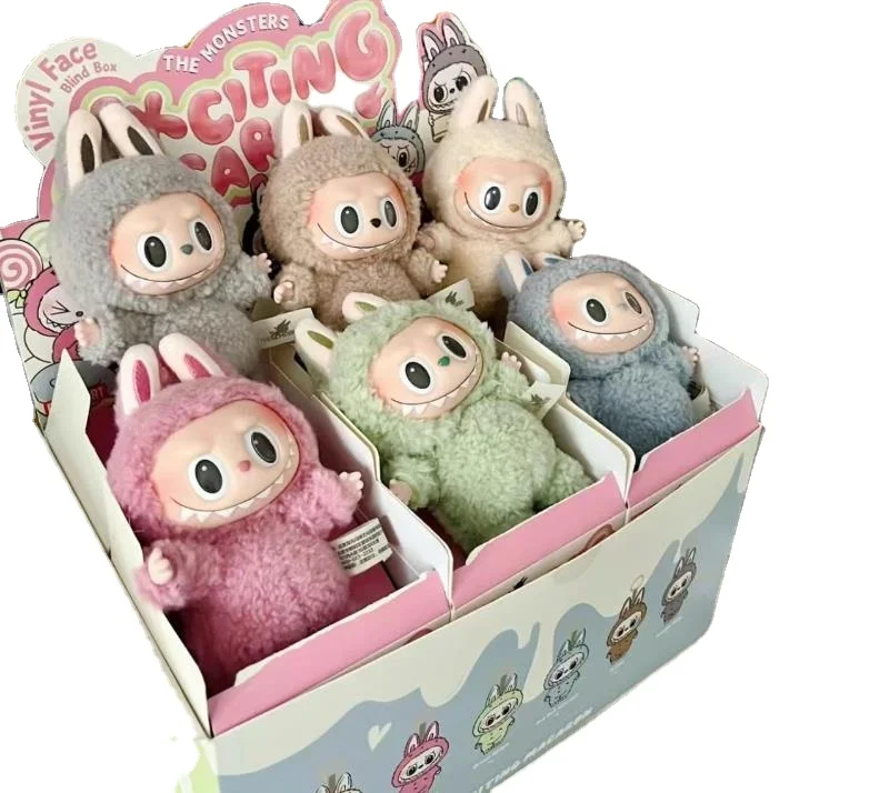 New designs labubu popmart toys macaron toys anime action figure labubu blind box toys for decoration collection