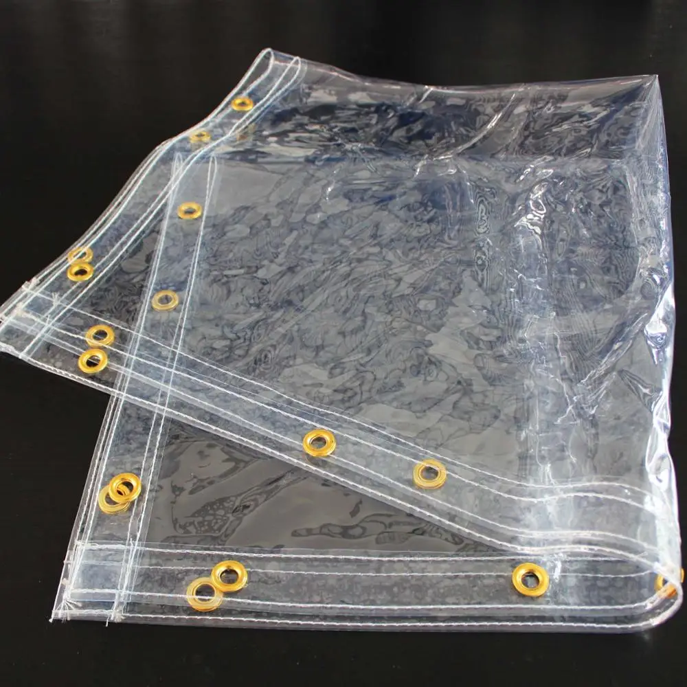 Водонепроницаемый прозрачный брезент с люверсами ПВХ мягкое стекло для теплиц и растений легко носить собой террасы цветочного сарая
