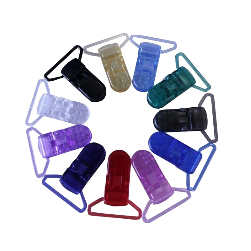 factory supply clear plastic suspender pacifier clip for garment accessories