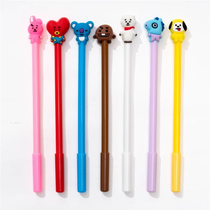Wholesale Kpop Idol Bangtan Boys Cartoon Business Signature Ballpen Office Advertising Gift Ballpoint Pens Custom Pen 0.5MM