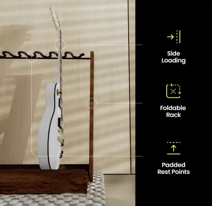 Freestanding Wood Stand Wooden Electric Guitar Floor Acoustic Stand Multi Wooden Guitar Rack for Acoustic Electric Bass Guitars