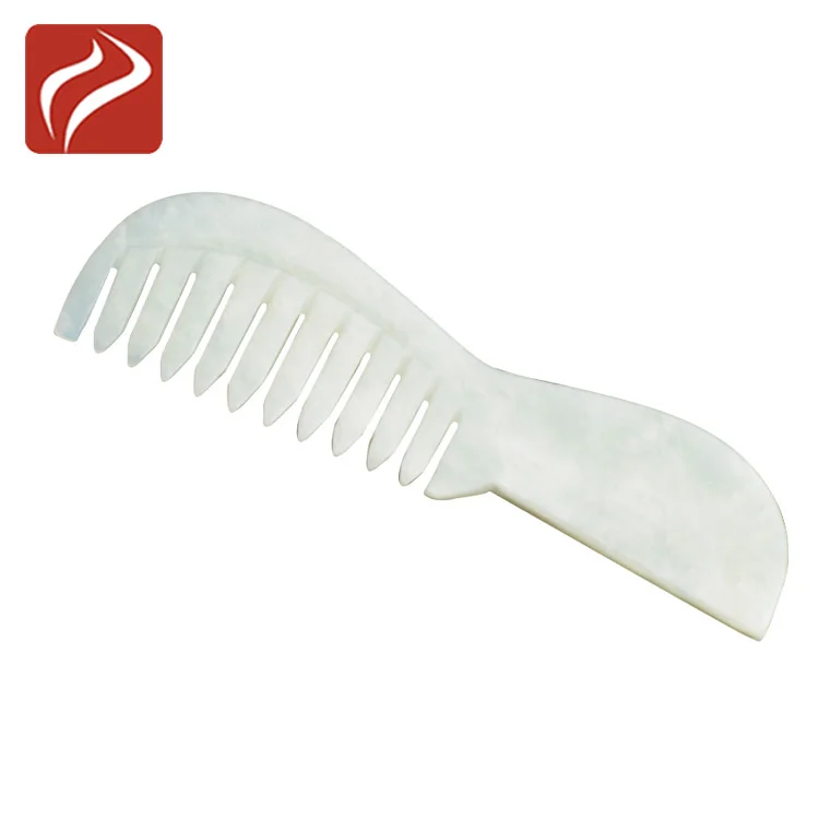Wholesale Jade Stone Hair guasha Comb Scalp Head Therapy Massage