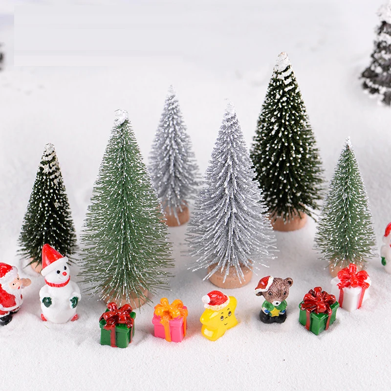 2021 Hot sale Mini Christmas Trees Desktop Decoration Sisal Tree Bottle Brush Small Pine Trees Christmas Home garden gifts decor
