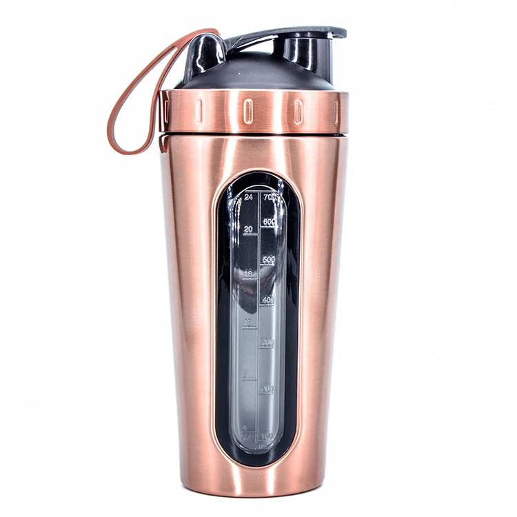 Shaker bottle protein with visible window 304 stainless steel protein bottle shaker