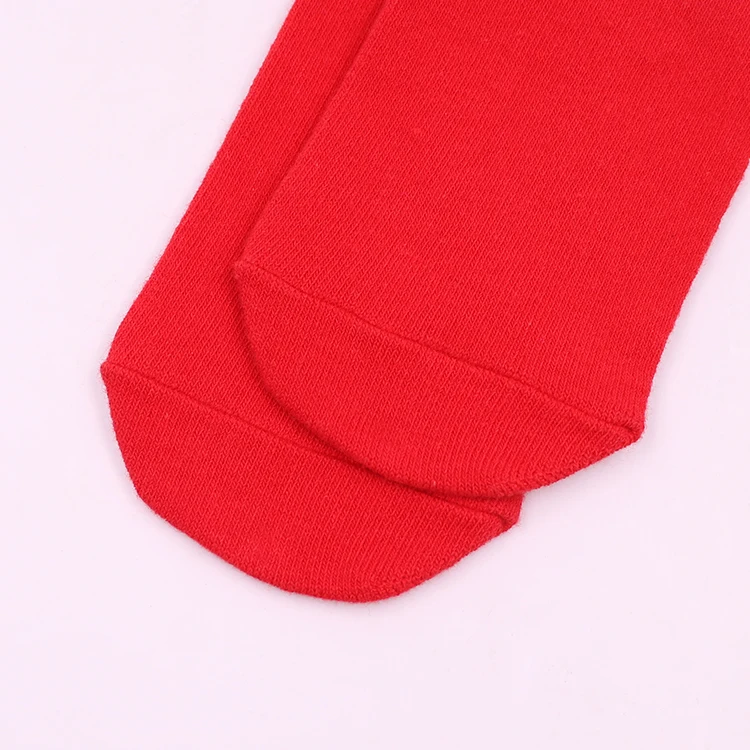 Custom Factory Supply Pure Cotton Single Color Red Sock Christmas Ankle Sock Women Invisible Sport Socks