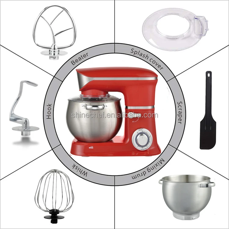 Batedeira 1300W Food Stand Mixer 5L 6L 6.5L 7L Stand Cake Mixer Multifunction Egg Dough Mixer With Bowl Handles