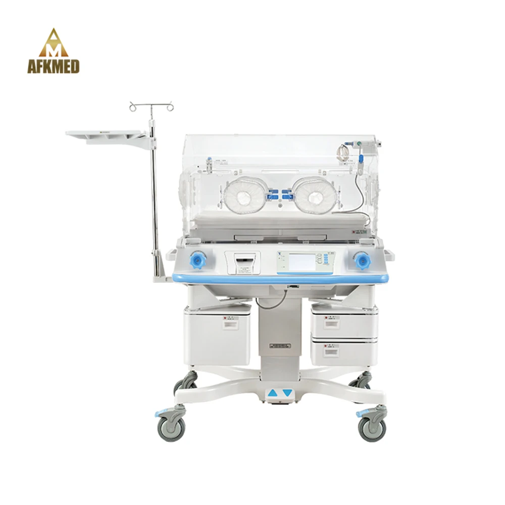 Mobile Portable Neonatal Monitoring System Newborn Infant Baby Incubator Warmer with shock absorption trolley