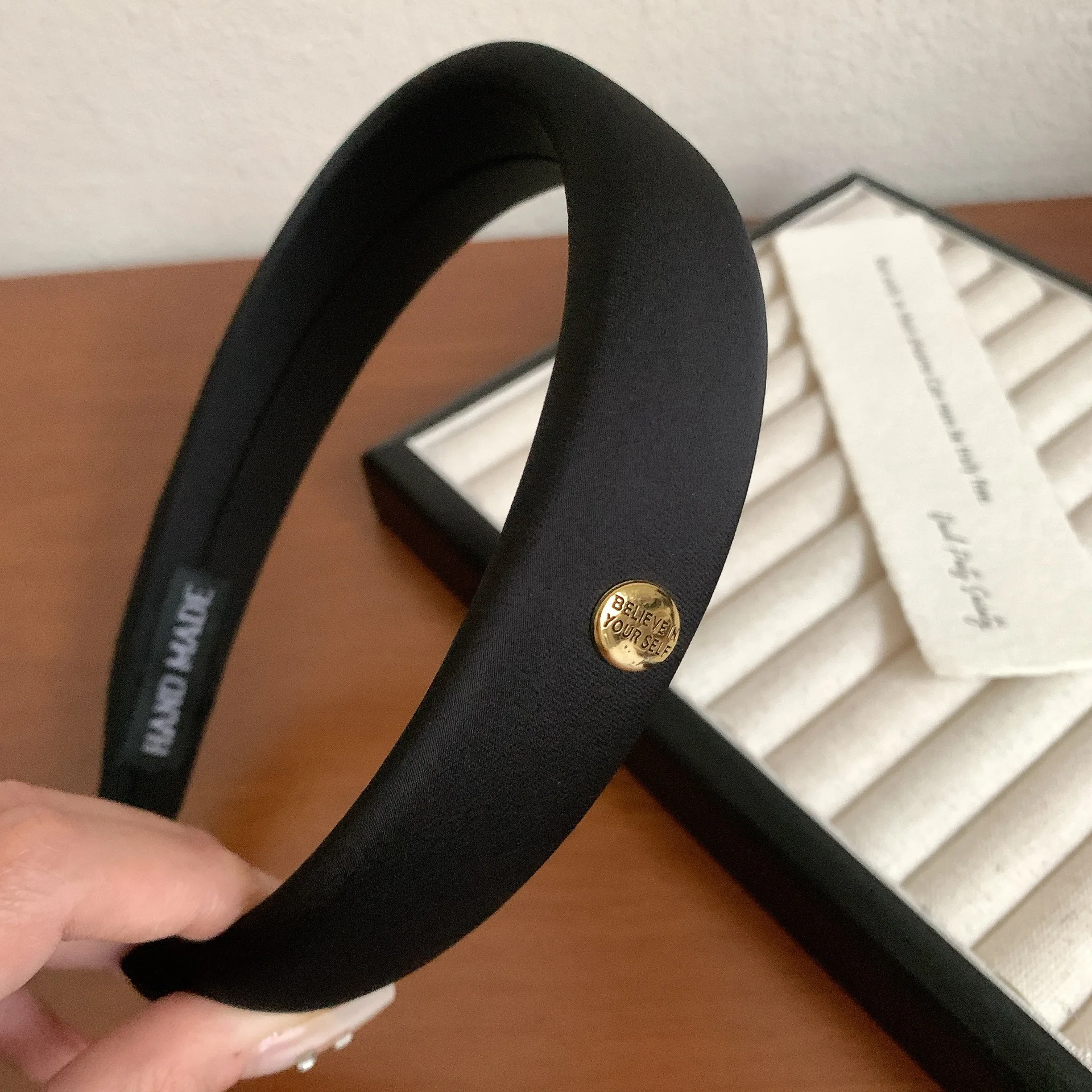 Fashion French Hairband Small Gold Buckle Satin Texture Silk Hair Bands for Girls Hair Hoops High Vertex Hair Accessories(HA016)