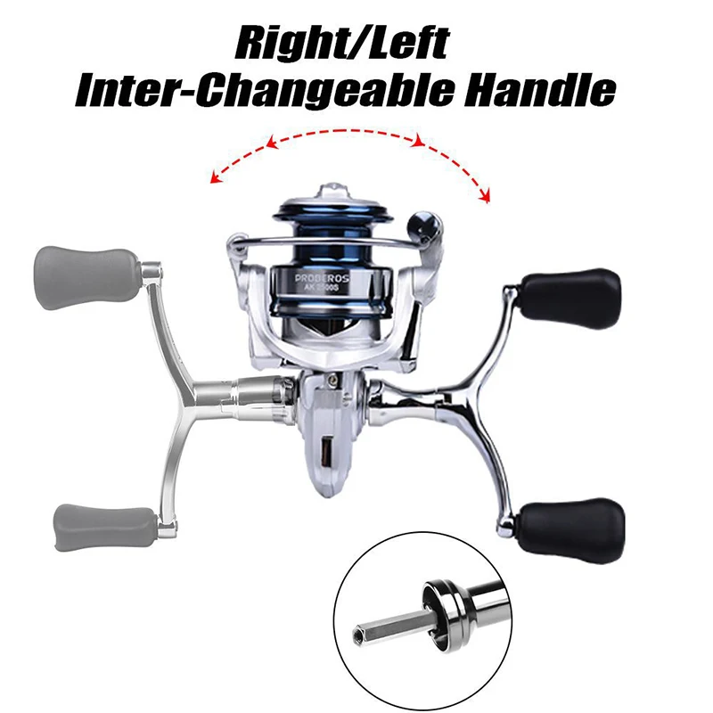WEIHE AK1500S/AK2500S Spinning Fishing Reel CNC Metal Spool Wheel Full Handle