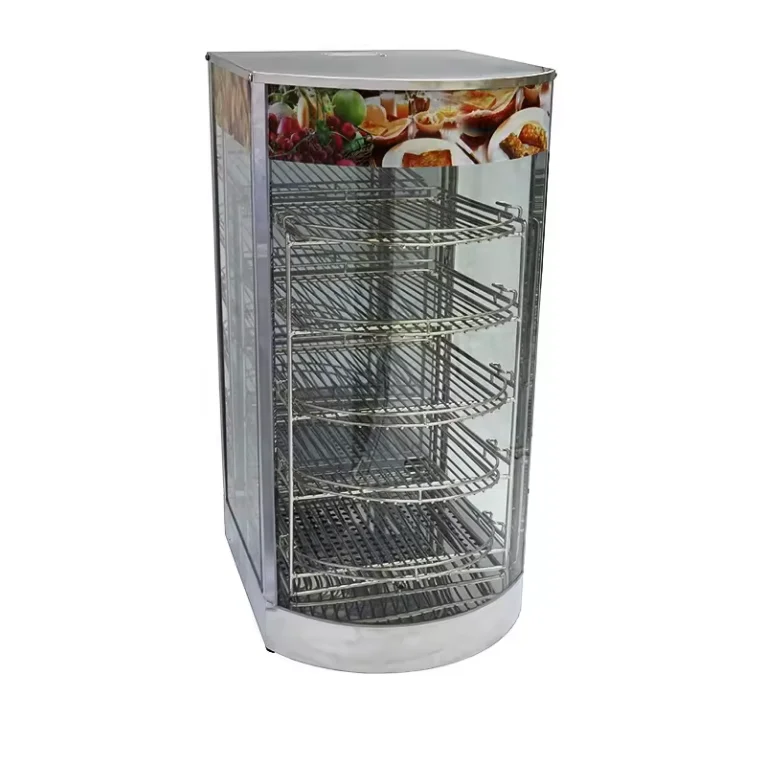 CE Commercial Electric stainless Steel Food Display Warmers 5 Racks Food Showcase