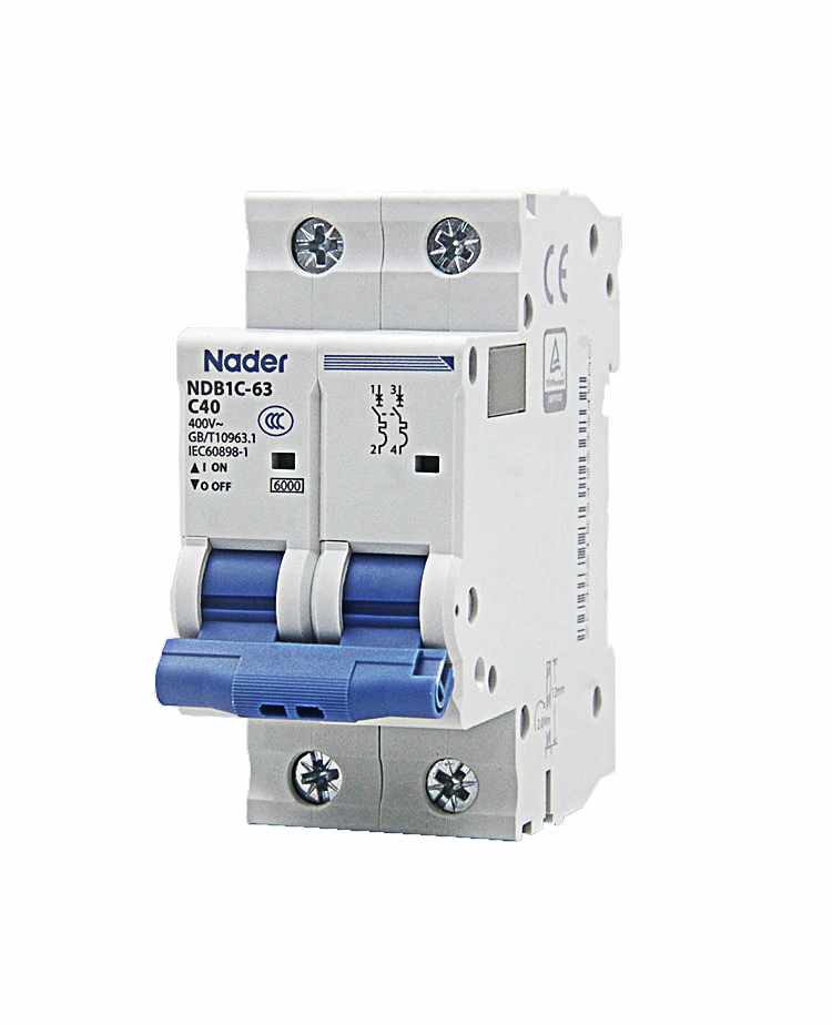 DC 500V 600V 800V 6KA 16A 20A 25A 32A 40A 50A 63A 2P 2pole MCB miniature circuit breaker