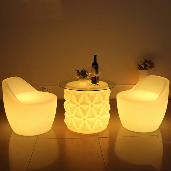 Li-battery electronic acrylic PE plastic round portable steady foot stool for garden