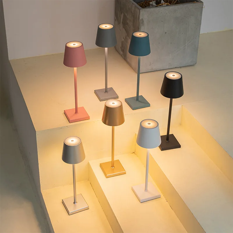new product USB rechargeable battery desk lamp restaurant bar decorative lights outdoor LED dimmable modern cordless table lamp
