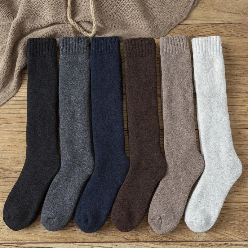 100% merino wool socks men warm thickened fuzzy socks wool long winter merino wool socks for men