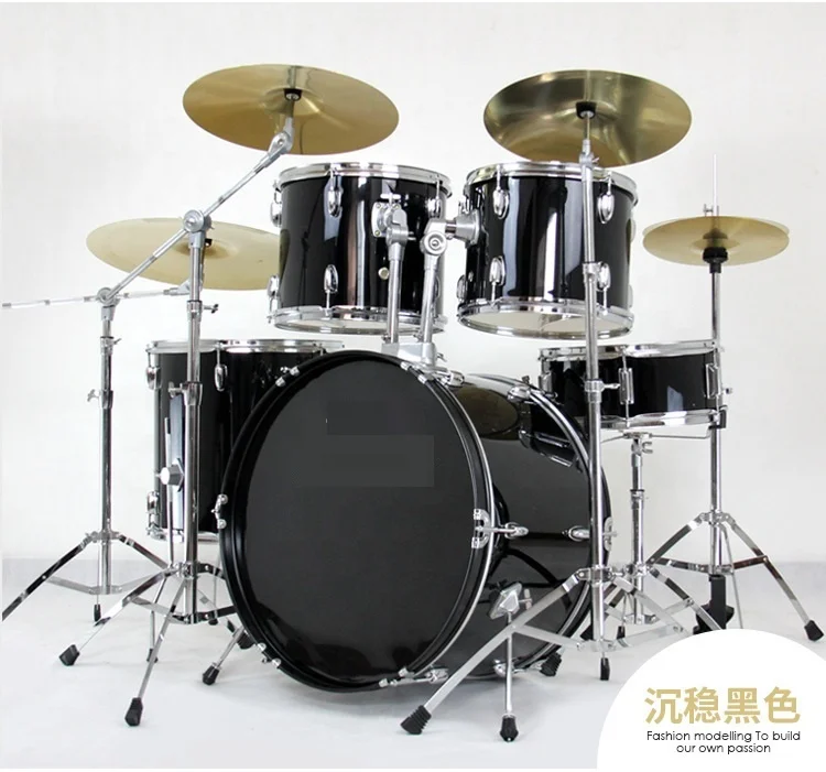 
Weifang Rebon 5 drums 4 cymbals acoustic drum kit drum set 