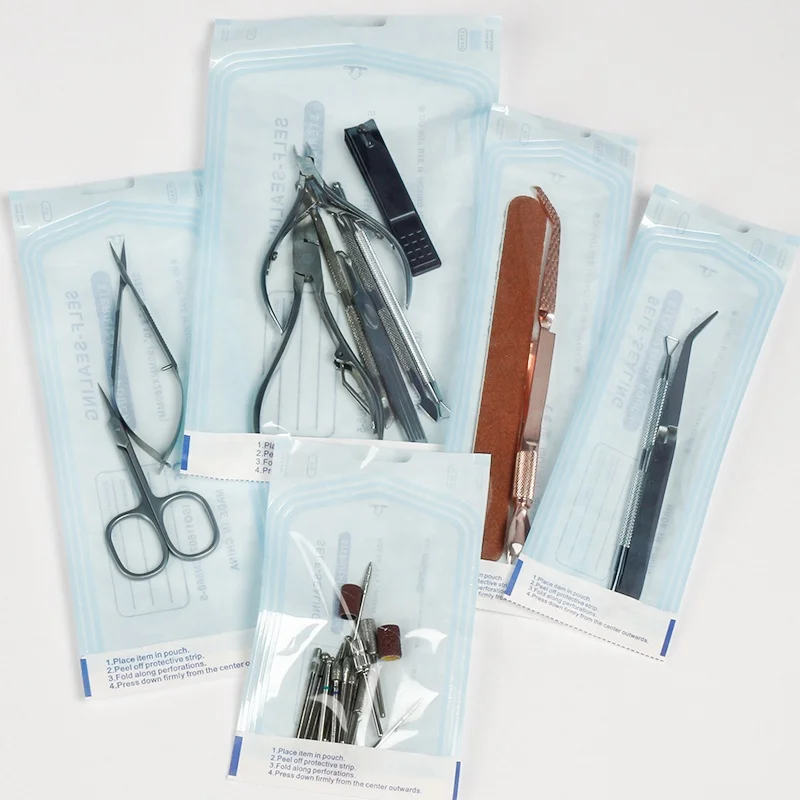 Nail Equipment Self-Sealing Sterilization Pouch Nail Tweezers Sealed Bag Disposable Nail Clipper Disinfection Bag Pouches