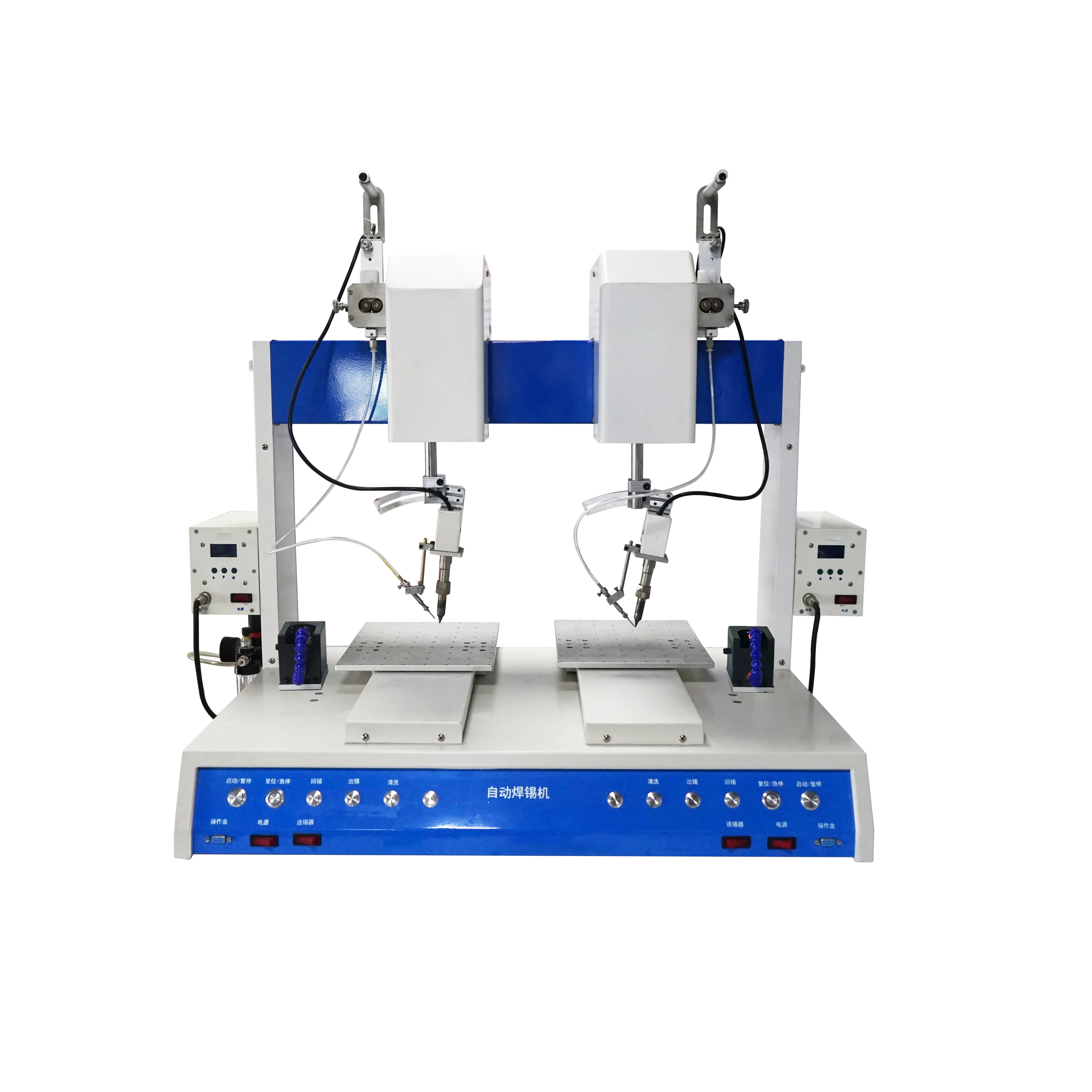 Soldering iron Robot Automatic Soldering Machine With Double  Head & Double  Platform With R Axis point type soldering machine