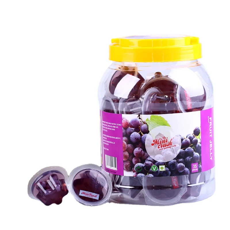 mini jelea fruta sweet taste jelly cup halal soft fruit flavour jelli snack grape jelly