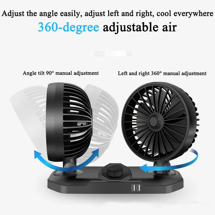 2024 The new car USB multi-function fan dashboard air summer fan ventilation and cool car fan