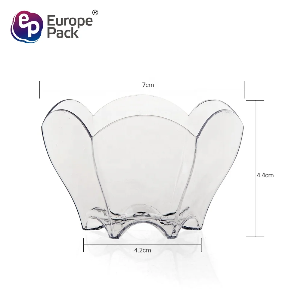 Europe Pack hot sale products flower shape 90ml 3oz disposable plastic dessert cup