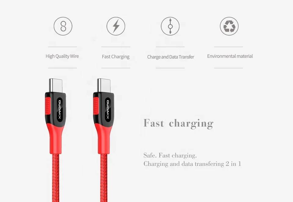 
Super High Speed USB-C USB 2.0 Type C to USB C 2.0 Power Delivery PD Charging Cable 5V/3A Male to Male Cable 