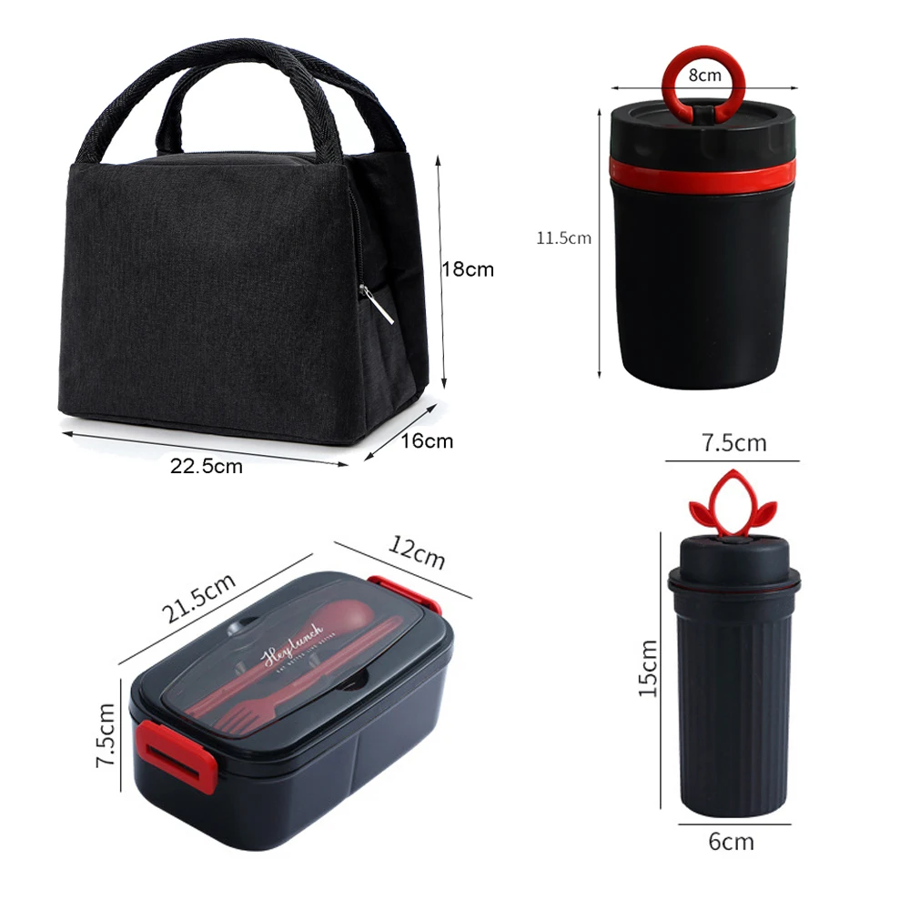 custom logo thermal insulated food container kids bento thermo lunch box with bag stackable lunch box set with coffee bottle