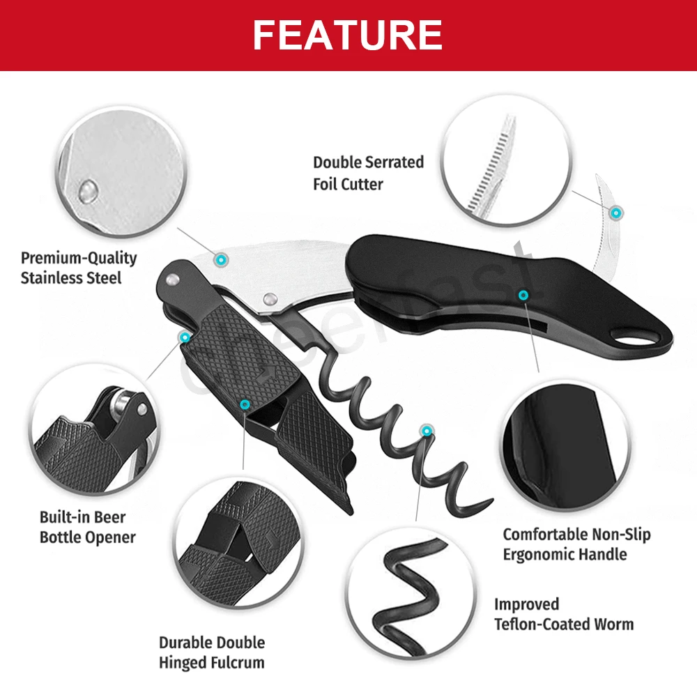 Welcome Printing Logo Foil Cutter Wine Key Plastic Corkscrew Wine Opener Wine Opener Corkscrew 3 In 1 Corkscrew New Design