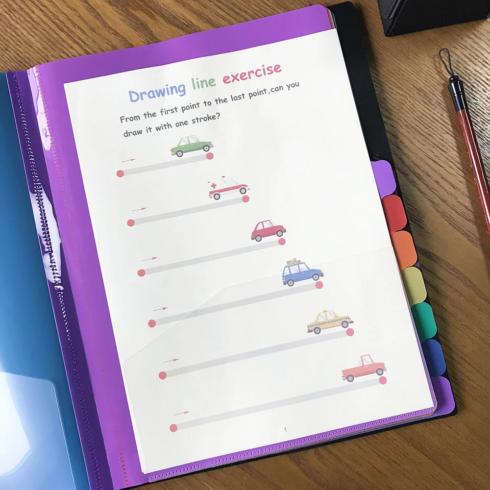 Plastic Dividers With 12 divisions Rubber Band Closure A4 Letter Size Multicolored Tabs For School