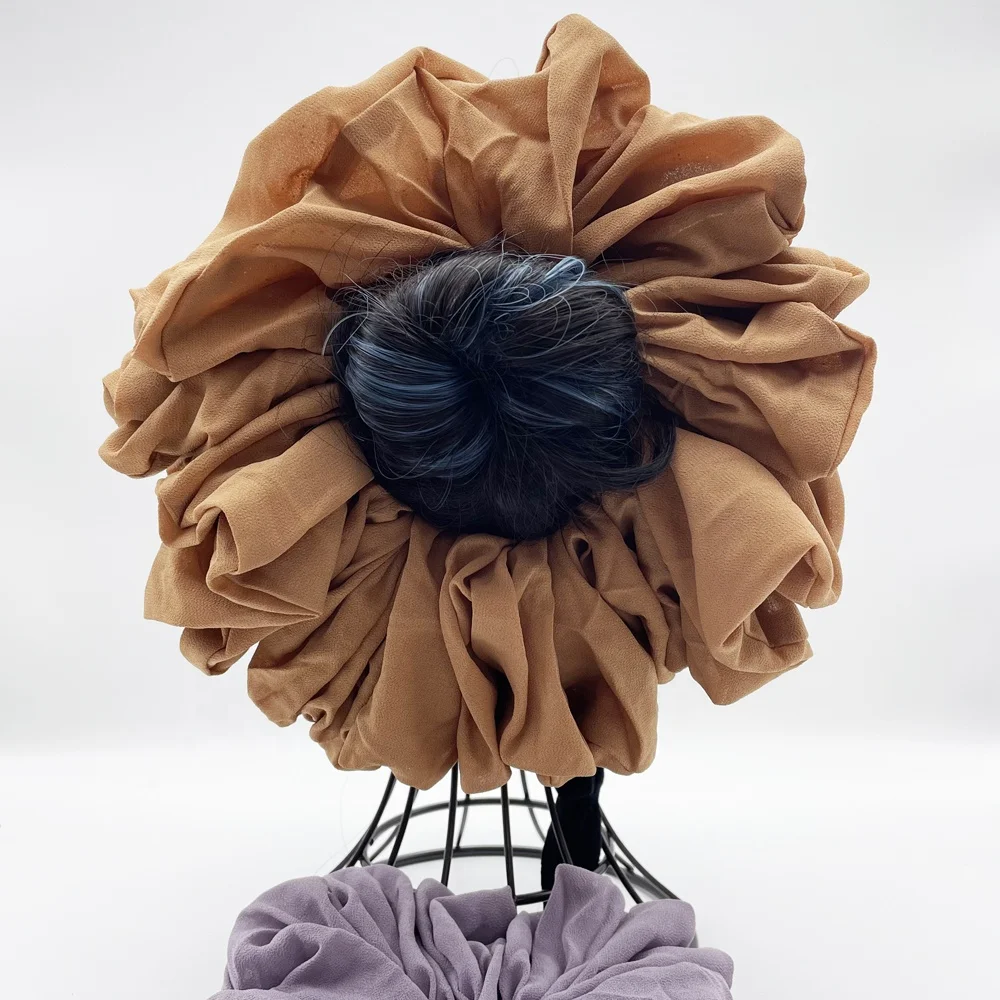 JYL Multicolor 22Cm Oversized Hair Scrunchies Hijab Accessories Muslim Chiffon Scrunchies Cheapest Stock