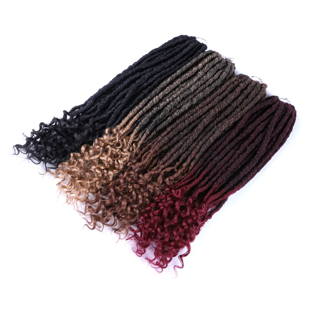 Cheap Price Soft Dread Faux Locs Ombre Straight Faux Locs Synthetic Goddess Faux Locs Crochet braids hair extensions