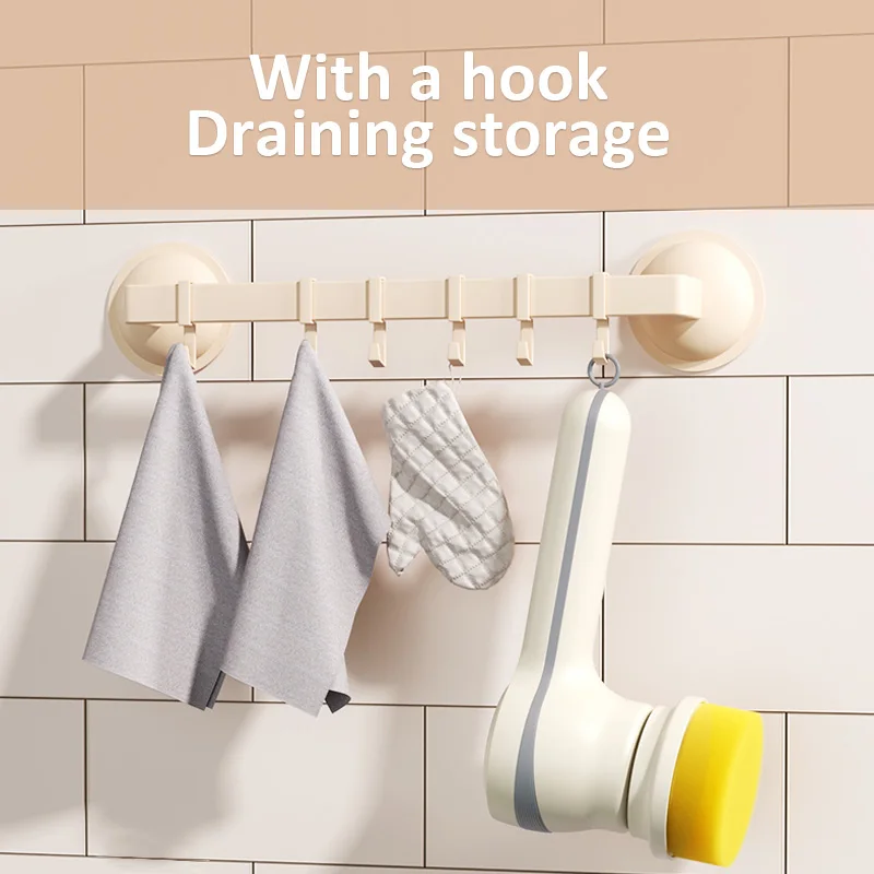 2 Gears 4 Head Brushes Microwave Oven Steam Cleaner Kitchen Refrigerator 360 Degree Rotary Spin Scrubber Cleaning Brush Sets