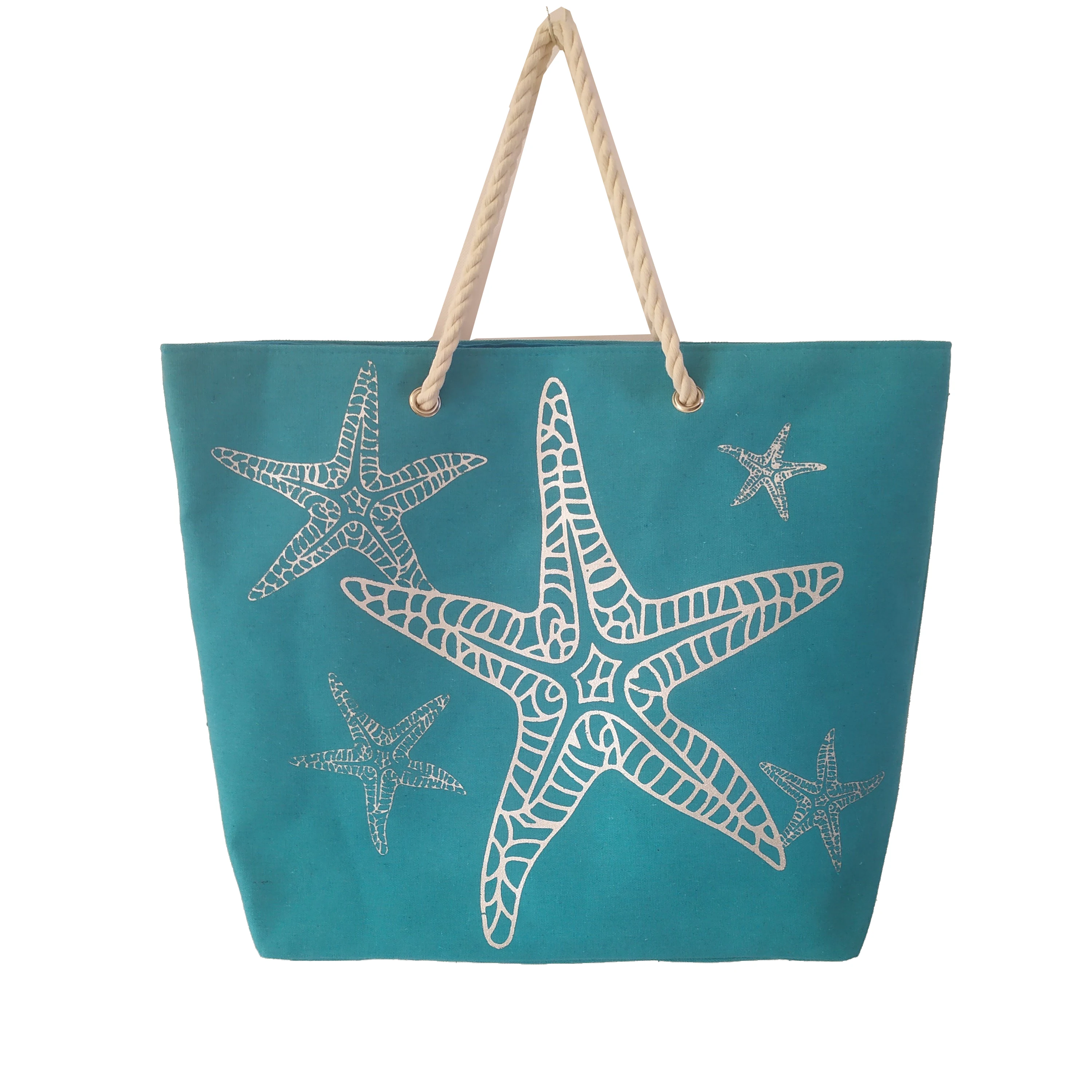 Fashion custom Summer women print star  paper straw beach tote bag