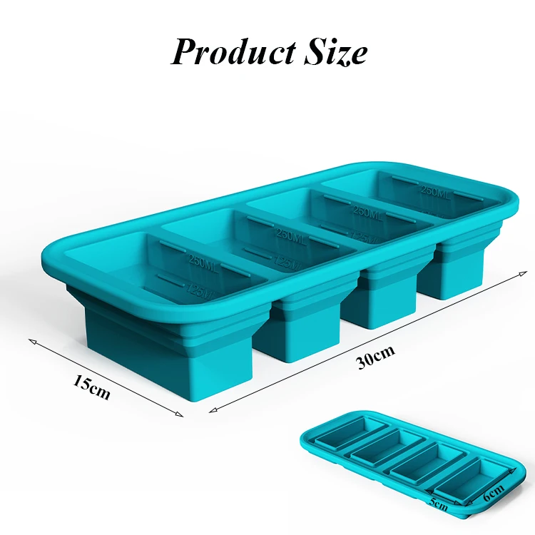 Large Freezing Tray for soup broth sauce or butter Silicone Freezer Tray with Lid